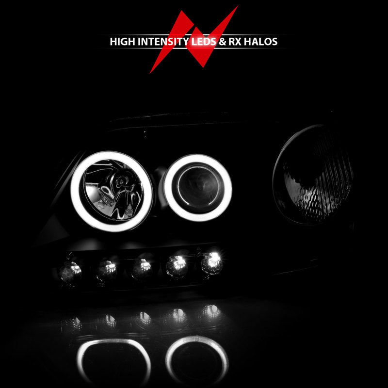 Anzo 1997-2003 Ford F-150 Projector Headlights w/ Halo Black (CCFL) 111097 Photo - Unmounted