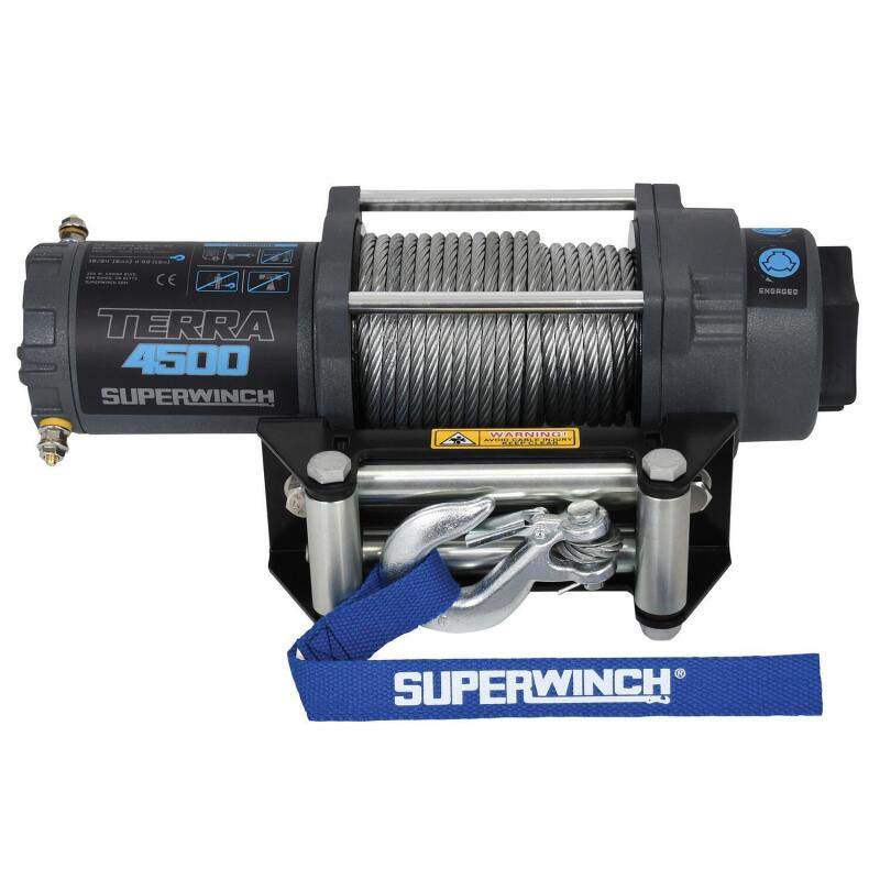 Superwinch 4500 LBS 12V DC 15/64in x 50ft Steel Rope Terra 4500 Winch - Gray Wrinkle 1145260 1145260 Photo - Primary