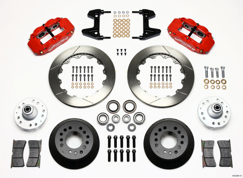 Wilwood Narrow Superlite 6R Front Hub Kit 12.88in Red 74-80 Pinto/Mustang II Disc Spindle only 140-9801-R 140-9801-R Photo - Primary
