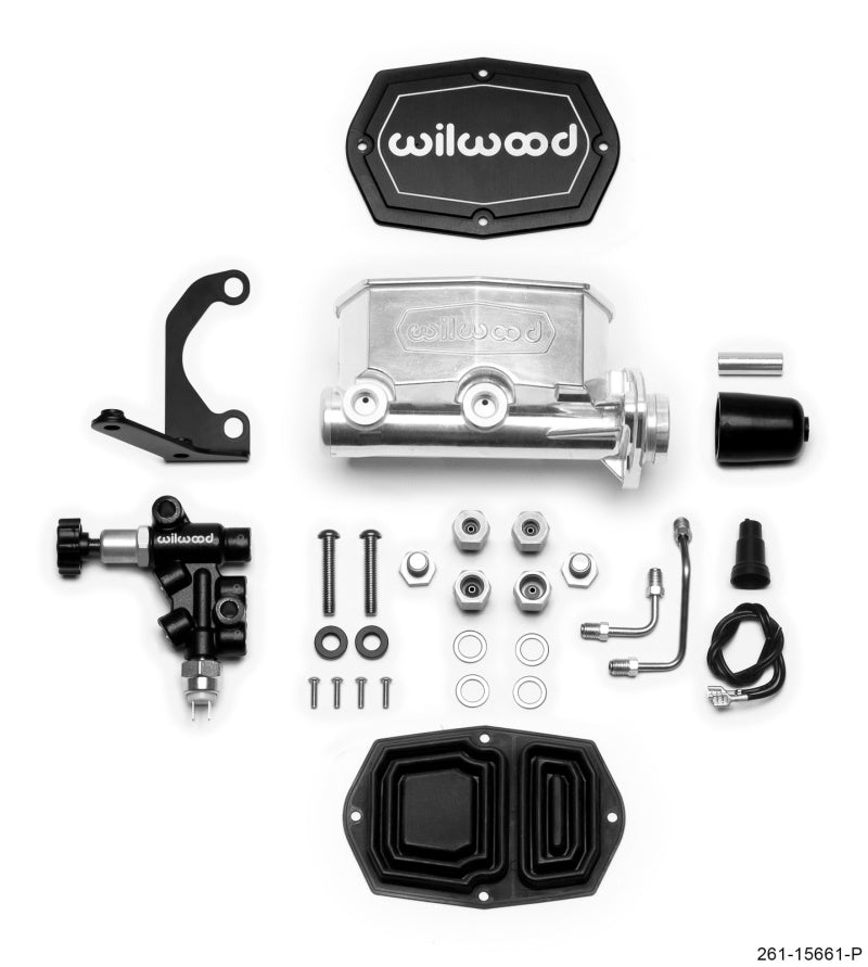 Wilwood Compact Tandem M/C - 1in Bore w/RH Bracket and Valve - Ball Burnished 261-15661-P 261-15661-P User 1