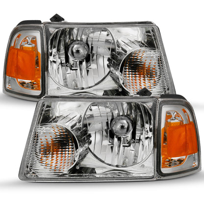 ANZO 2001-2011 Ford Ranger Crystal Headlight Chrome w/Corner Lights (OE Replacement) 111484 111484 User 1