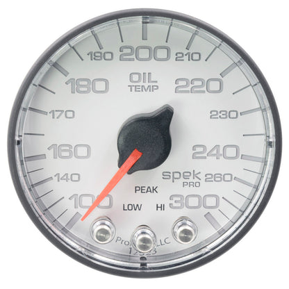 Autometer Spek-Pro Gauge Oil Temp 2 1/16in 300f Stepper Motor W/Peak & Warn Wht/Blk P322128 P322128 User 1