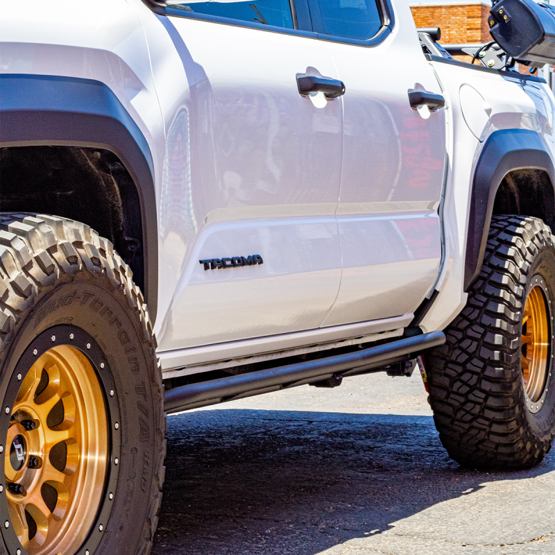 Cali Raised LED Cali Raised 2024+ Toyota Tacoma Trail Edition Rock Sliders - Double Cab Short Bed / Kick Out / Raw CR4065 CR4065 Photo - Primary