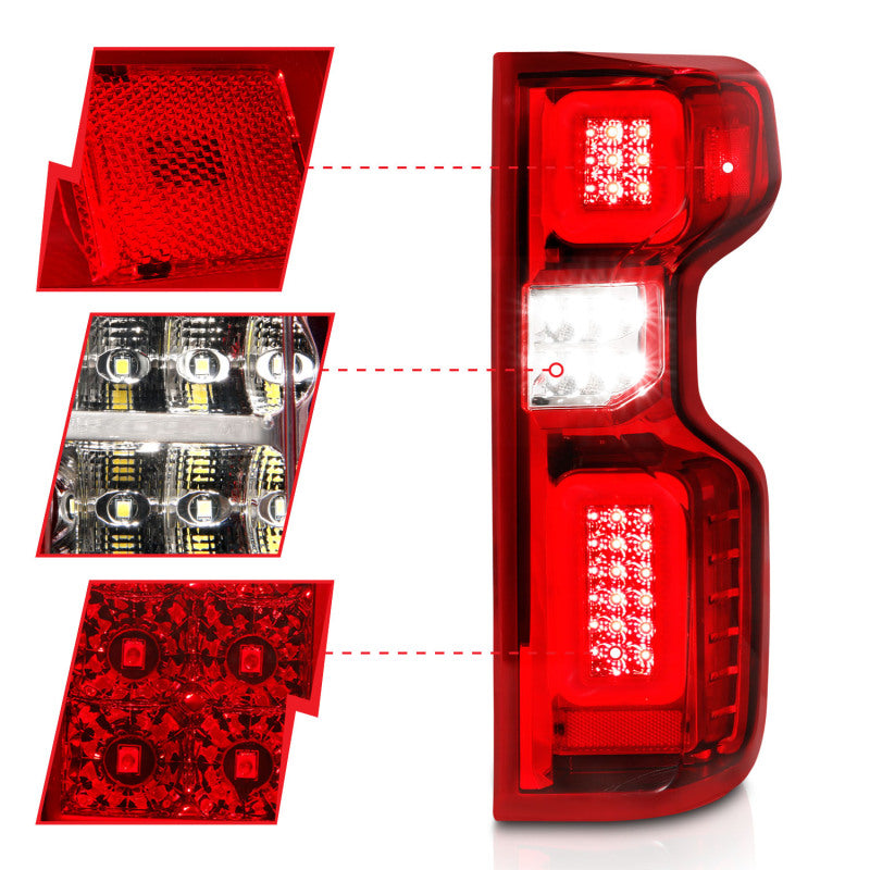 ANZO 19-21 Chevy Silverado Full LED Tailights Chrome Housing Red/Clear Lens G2 (w/C Light Bars) 311416 311416 User 2