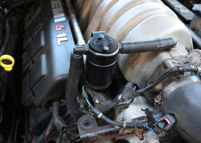 J&L 05-10 Dodge Charger 6.1L Hemi Passenger Side Oil Separator 3.0 - Black Anodized 3062P-B 3062P-B Photo - Primary