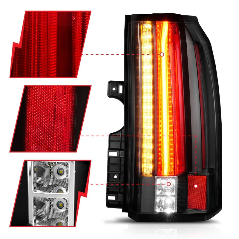 Anzo GMC Yukon / XL / Denali 15-18 L.E.D Tail Lights Black 311275 Photo - Unmounted