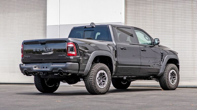 Borla 21-22 Dodge RAM 1500 TRX 6.2L V8 4WD CCSB 5in. Black Chrome-Plated Optional Tips - 304SS 60718BC 60718BC Photo - lifestyle view