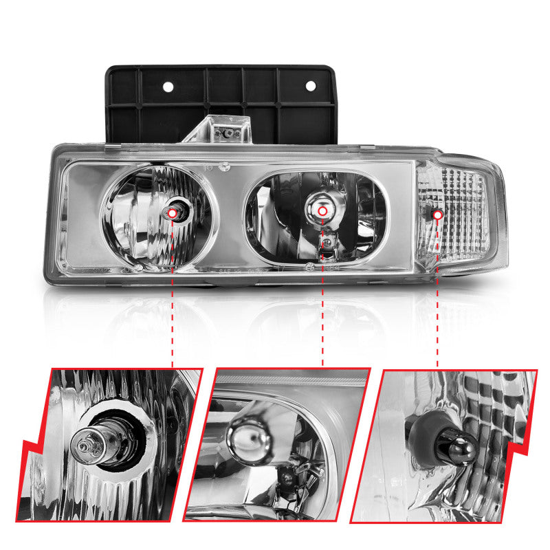 Anzo Chrome Crystal Headlights 1995-2005 Chevrolet Astro 111001 User 3