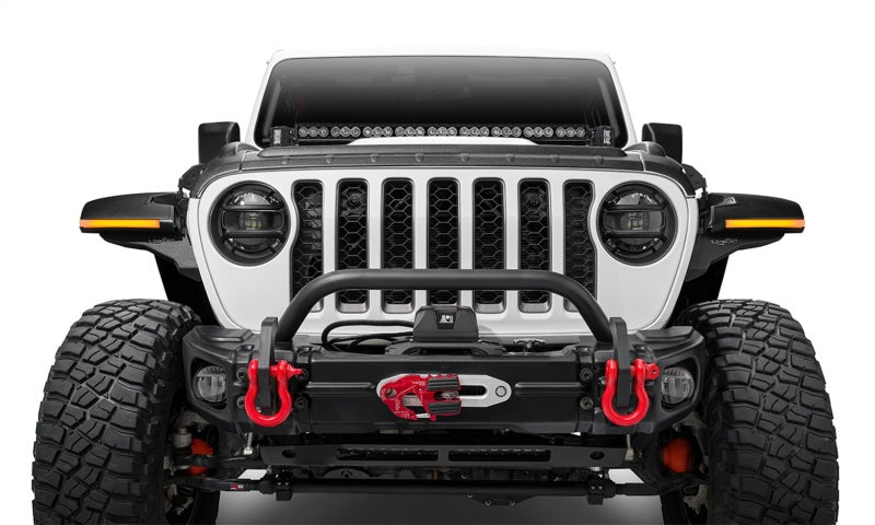 Bushwacker 18-22 Jeep Wrangler 2/4dr / 20-22 Jeep Gladiator Trail Armor Hood Armor (3pc) - Tex. Blk 14131 14131 Photo - Mounted