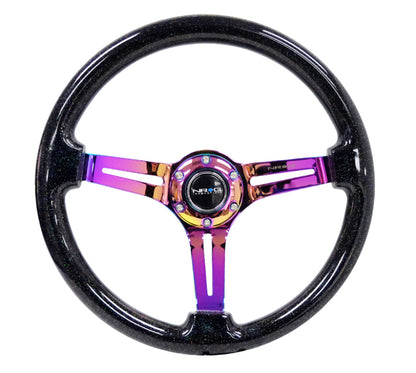 NRG Reinforced Classic Wood Grain Wheel,350mm,3 spoke Slotted Center Neoch RST-018BSB-MC Photo - Primary