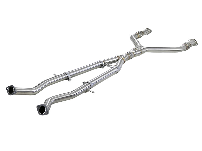 aFe Takeda 2.5in to 3in 304 SS Y-Pipe Exhaust System 16-18 Infiniti Q5 49-36131 Photo - Primary