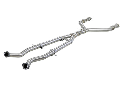 aFe Takeda 2.5in to 3in 304 SS Y-Pipe Exhaust System 16-18 Infiniti Q5 49-36131 Photo - Primary
