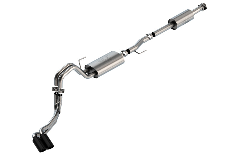 Borla F-150 2021 3.3L CC SB EC STB XL/XLT/Lariat/KR/Plnm/LTD 3/2.25 DSE Cat-Back ATAK Black CHR Tips 140881BC 140881BC Photo - Primary