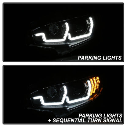 Spyder 16-18 Honda Civic 4Dr w/LED Seq Turn Sig Lights Proj Headlight - Black - PRO-YD-HC16-SEQ-BK 5086099 5086099 Photo - Unmounted
