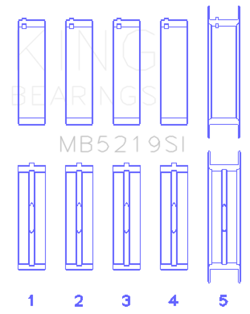 King Engine Bearings King 91-92 281CI 4.6L V8 Romeo with Cast Iron Block SOHC 16 Valves (Size +0.5) Main Bearing Set MB5219SI0.5 MB5219SI0.5 Photo - Primary