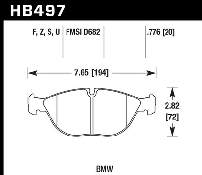 Hawk Performance Hawk 95-01 BMW 750iL 5.4L Base Front ER-1 Brake Pads HB497D.776 HB497D.776 Photo - Primary