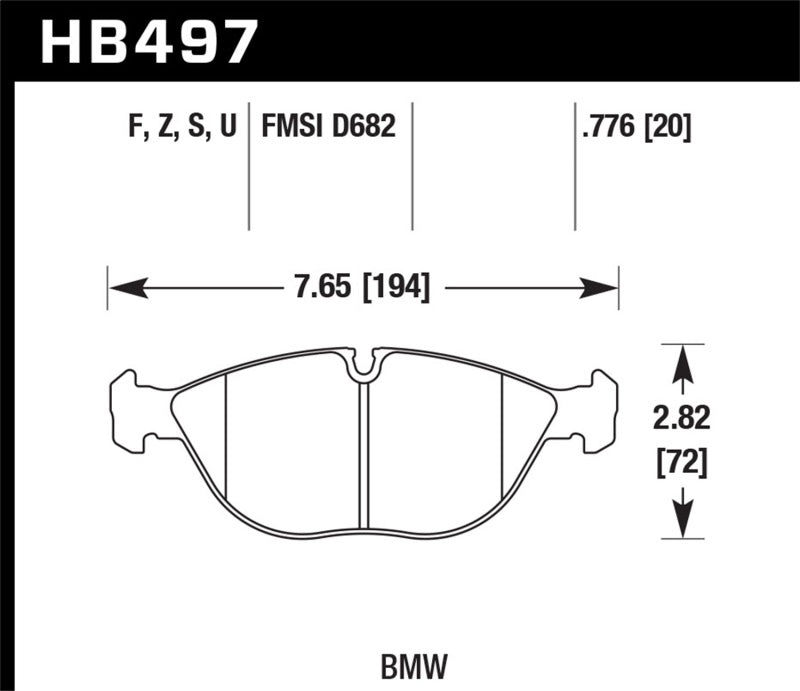Hawk 99-09 / 11-12 Mercedes SL Class HPS 5.0 Front Brake Pads HB497B.776 HB497B.776 Photo - Primary