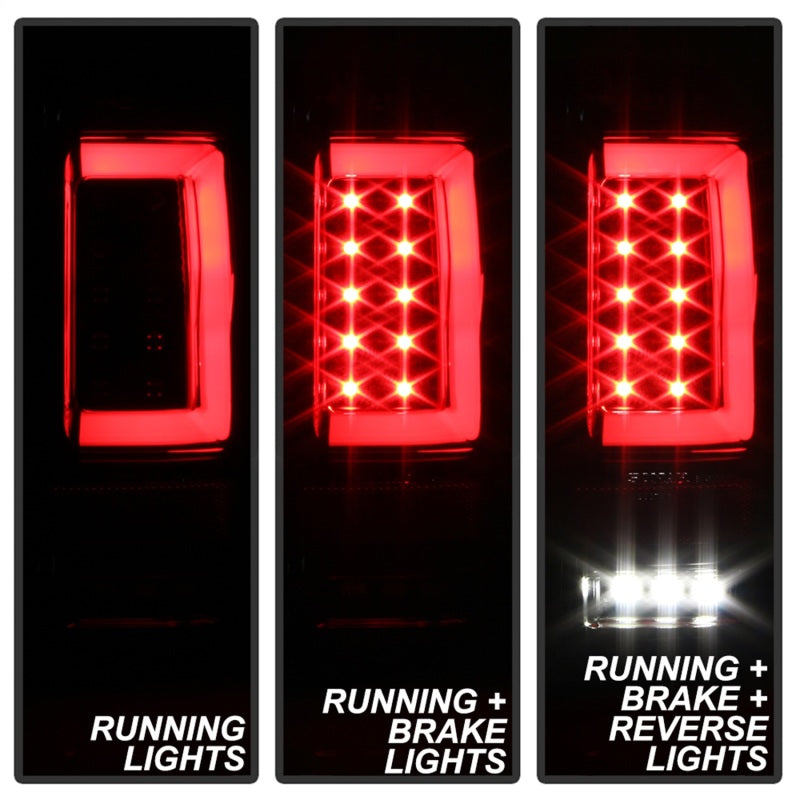 Spyder 04-08 Ford F-150 Projector Tail Lights - Light Bar DRL LED - Black ALT-YD-FF15004V2-LBLED-BK 5084170 5084170 Photo - Unmounted