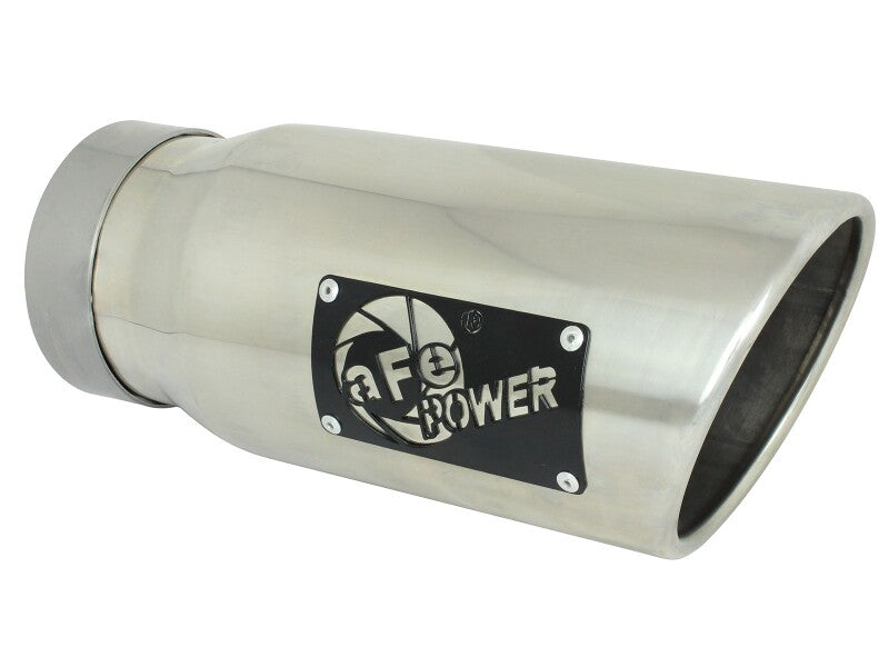 aFe Large Bore-HD 3in 409SS DPF-Back Exhaust System w/ Polished Tip RAM 1500 20-21 V6-3.0 49-42080-P 49-42080-P Photo - Close Up