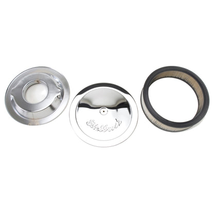Edelbrock Air Cleaner, Pro-Flo Series, Round, Steel Top, Paper Element, 14" Dia. 1221 Photo - out of package