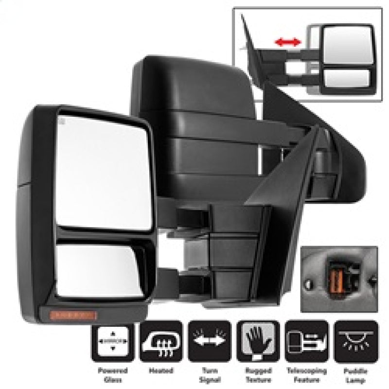 SPYDER xTune Ford F150 04-06 POWER Heated Amber LED Signal Telescoping Mirror SET MIR-FF15004S-PWH-AM-SET 9936784 9936784 Photo - Primary