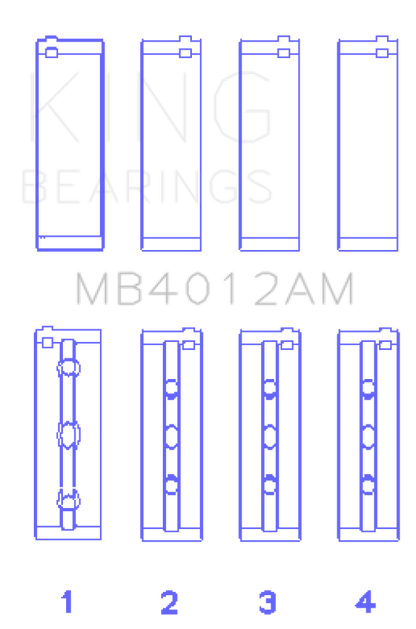 King Engine Bearings Toyota 5Vzfe (Size +0.50mm) Main Bearing Set MB4012AM0.5 MB4012AM0.5 Photo - Primary