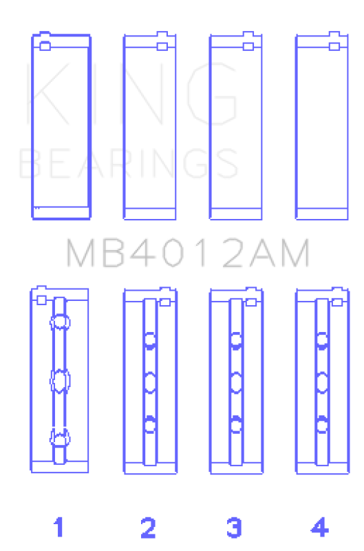 King Engine Bearings Toyota 5Vzfe (Size +1.0mm) Main Bearing Set MB4012AM1.0 MB4012AM1.0 Photo - Primary