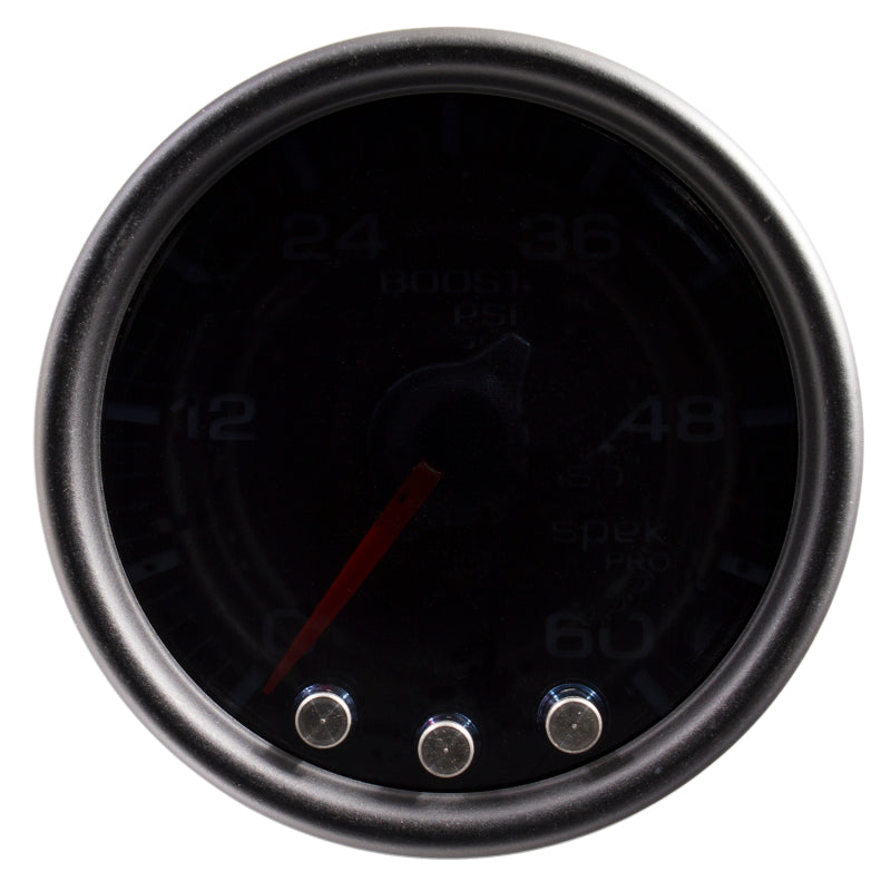 Autometer Spek-Pro Gauge Boost 2 1/16in 60psi Stepper Motor W/Peak & Warn Blk/Smoke/Black P30452 P30452 User 2