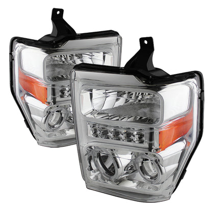 SPYDER Xtune Ford F250/350/450 Super Duty 08-10 Projector Headlights LED Halo Chrome PRO-JH-FS08-LED-C 5076274 5076274 Photo - Primary