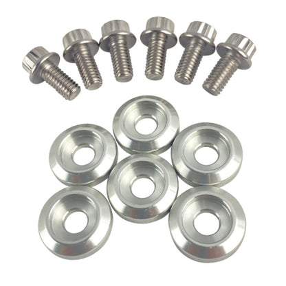 BLOX Racing New Fender Washers Kit M6 12pt - 6pc Large Diameter Silver BXAC-00311-SI BXAC-00311-SI User 1