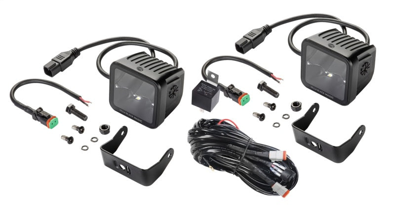 Hella Universal Black Magic 3.2in L.E.D. Cube Kit - Flood Beam (Long Range) 358176821 358176821 Photo - Primary