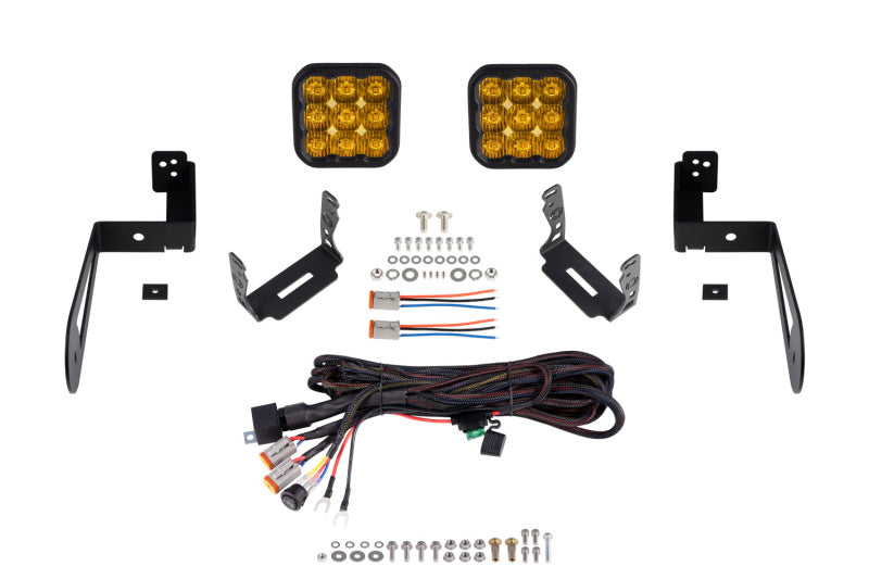 Diode Dynamics 07-18 Jeep JK Wrangler SS5 Bumper LED Pod Light Kit - Yellow Pro Driving DD7287 DD7287 Photo - Primary