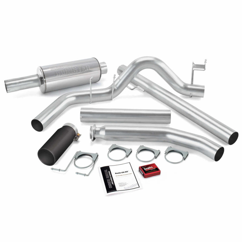 Banks Power 98-00 Dodge 5.9L Ext Cab Git-Kit - SS Single Exhaust w/ Black Tip 49358-B 49358-B Photo - Primary