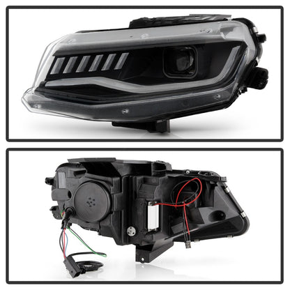 Spyder Chevy Camaro 16-18 Halogen Model Full LED Headlights Black PRO-YD-CCAM16HALAP-SEQ-BK 5087317 5087317 Photo - Unmounted
