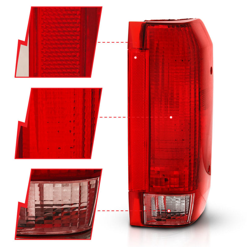 ANZO 1992-1996 Ford Bronco Taillight Red/Clear Lens (OE Replacement) 311306 311306 Photo - Unmounted