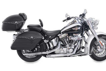 Mustang Motorcycle Mustang 06-17 Harley Softail Wide Tire(200mm)Wide Tour Solo Seat w/Driver Backrest Studs - Black 79532 79532 Photo - Primary