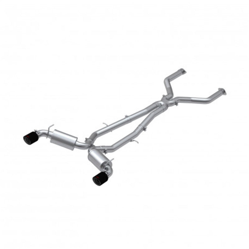 MBRP 17-19 Infiniti Q60 3.0L RWD/AWD Cat Back Dual Rear w/ Carbon Fiber Tips S44043CF S44043CF Photo - Primary