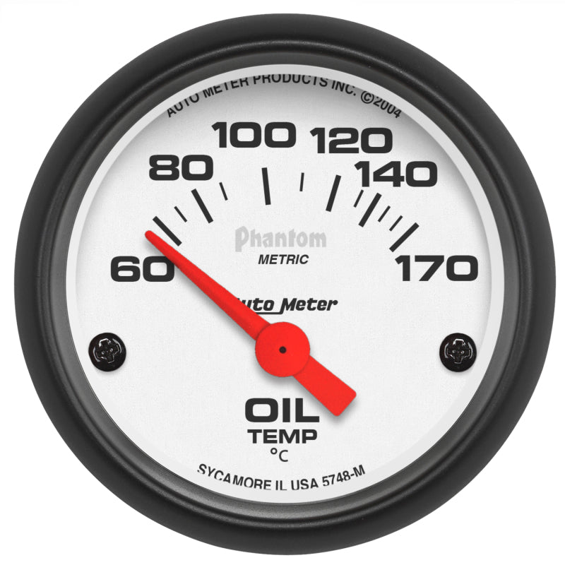 Autometer Gauge, Oil Temp, 2 1/16", 60-170 deg. F, Electric, Phantom 5748-M Photo - Primary
