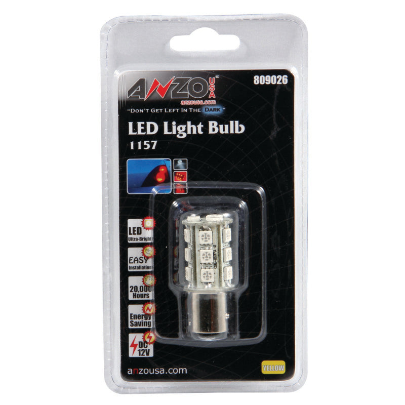 ANZO LED Bulbs Universal LED 1157 Amber - 18 LEDs 1 3/4in Tall 809026 809026 Photo - Primary