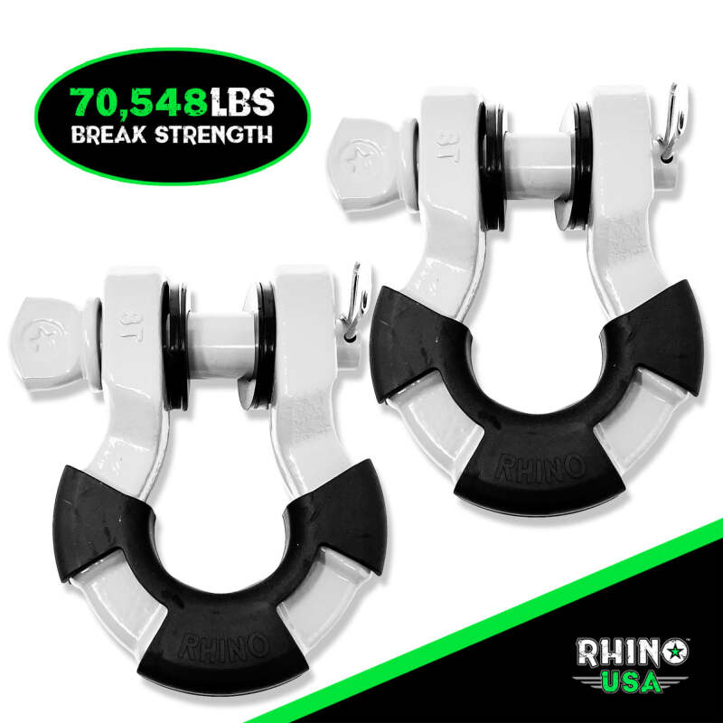 Rhino USA 8T Super Shackle 2-Pack (White) SUPERSHACK-WHT SUPERSHACK-WHT Photo - Primary