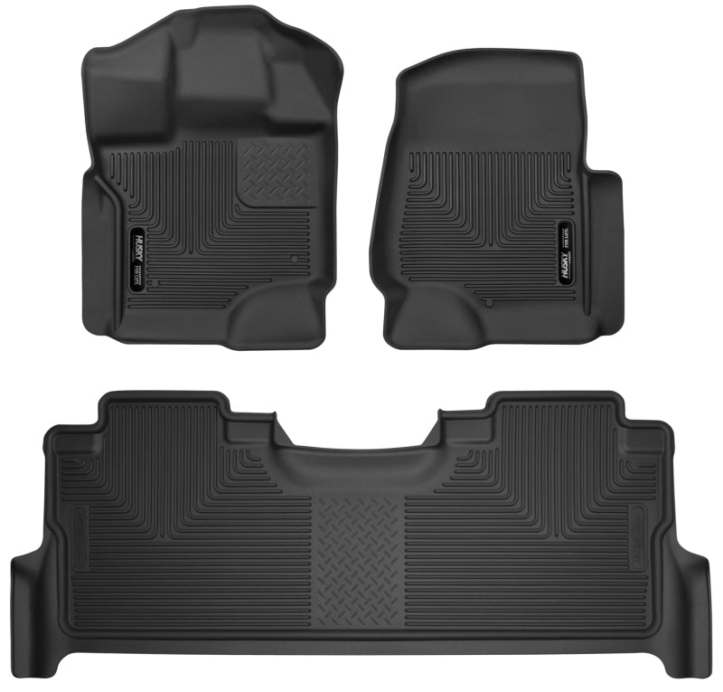 Husky Liners 17-19 Ford F-250 Super Duty CC w/Storage Box Front & 2nd Seat X-Act Floor Liners 53388 53388 Photo - Primary