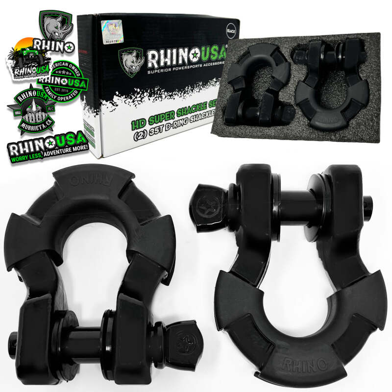 Rhino USA 8T Super Shackle 2-Pack (Matte Black) SUPERSHACK-MATTE SUPERSHACK-MATTE Photo - Primary
