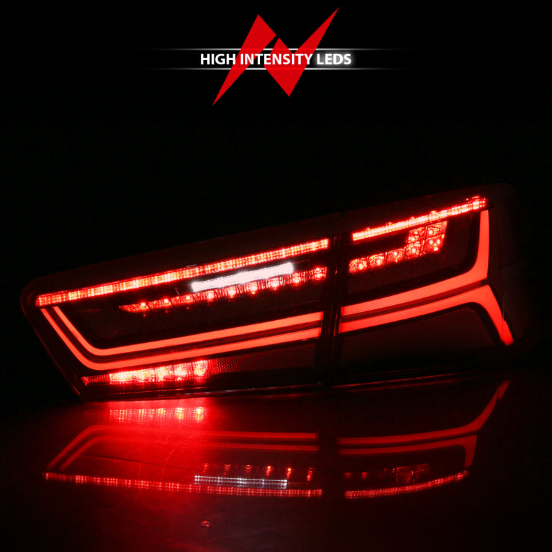 ANZO 2012-2018 Audi A6 LED Taillight Black Housing Red/Clear Lens 4 pcs (Sequential Signal) 321353 321353 Photo - Unmounted