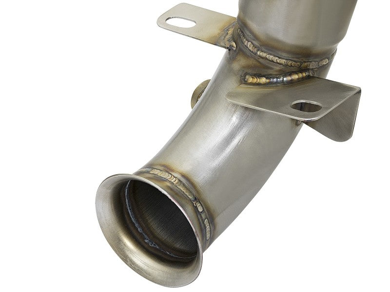 aFe 09-13 MINI Cooper S (R56) L4 1.6L (t) Twisted Steel Down Pipe 2-1/2in 304 Stainless Steel w/ Cat 48-36318-1HC 48-36318-1HC Photo - Close Up