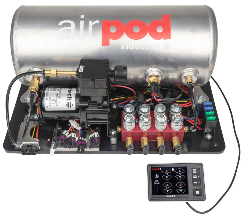 Ridetech RidePro E5 Air Ride Suspension Control System 3 Gal Single Compressor AirPod 1/4in Valves 30514000 30514000 Photo - Primary