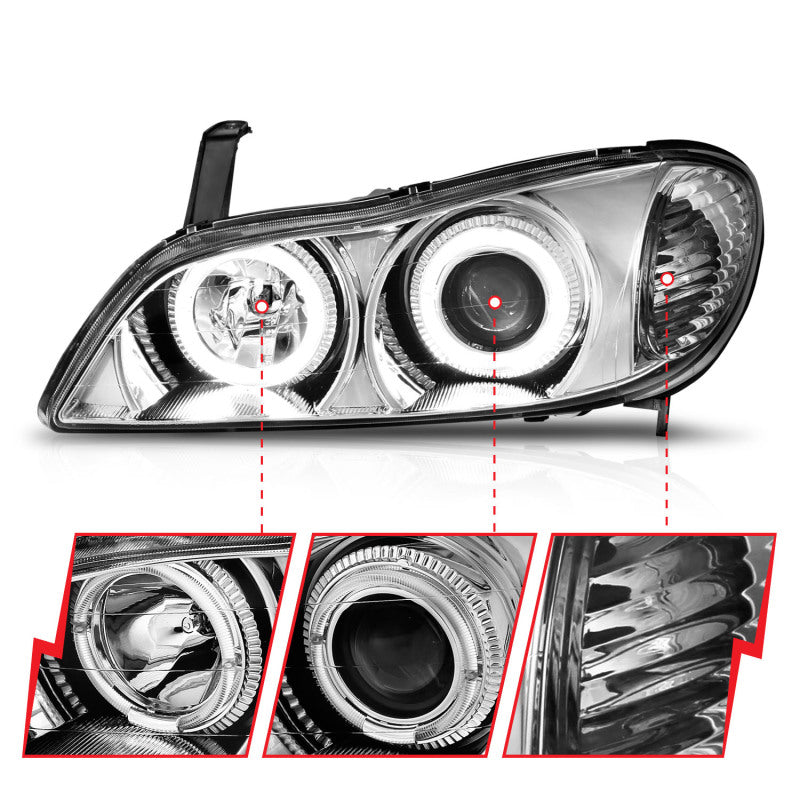 Anzo 2000-2004 Infiniti I30 Projector Headlights w/ Halo Chrome 121078 User 3