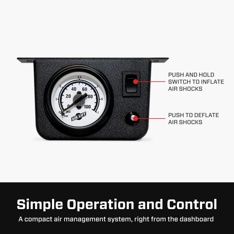 AIRLIFT Load Controller II - Single Gauge w/ Lps 5 PSI Min. 25592 Features and Benefits
