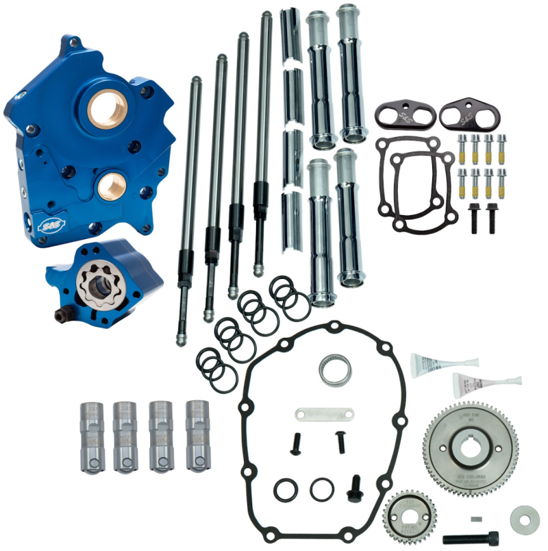 S&S Cycle 2017+ M8 Water Cooled Models Gear Drive Cam Chest Kit w/o Cam - Chrome Pushrod Tubes 310-1261 310-1261 User 1