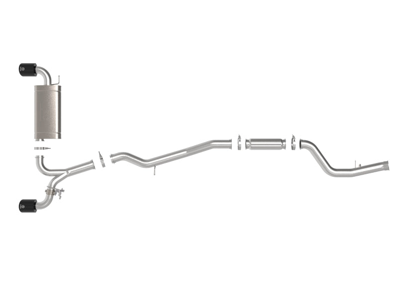 aFe POWER Takeda 2021 Toyota Supra 2.0L (t) 2.5in-3in 304 SS CB Exhaust w/ Black Tips 49-36050-B 49-36050-B Photo - Unmounted