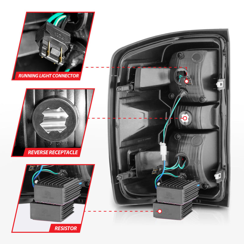ANZO 15-19 Chevy Silverado 2500HD/3500HD (Halgn Only) LED Tail Lights w/Black Light Bar & Clear Lens 311425 311425 User 4
